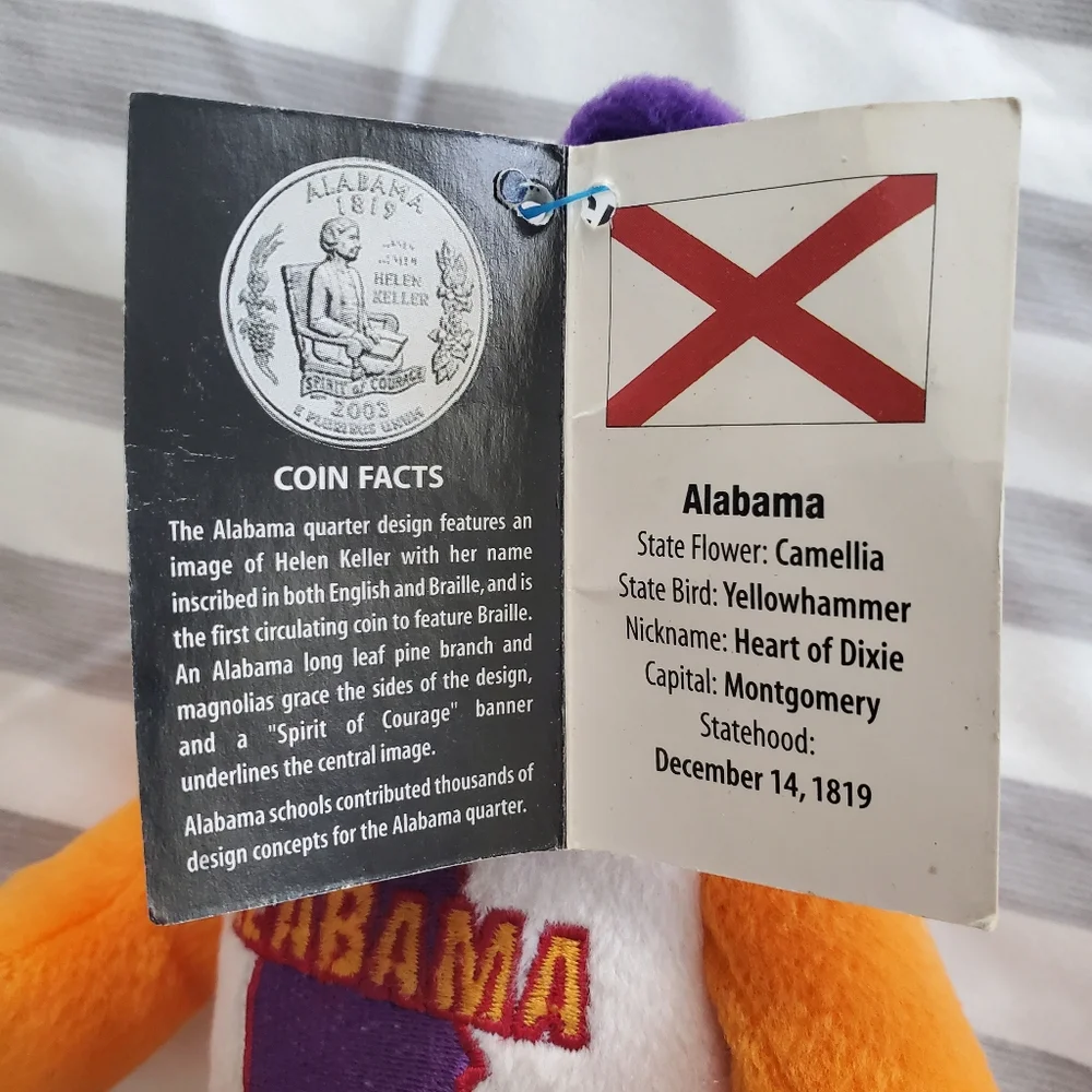Coin‎ Bears, Limited Treasures Coin Bear, Alabama NWT 50 States of America